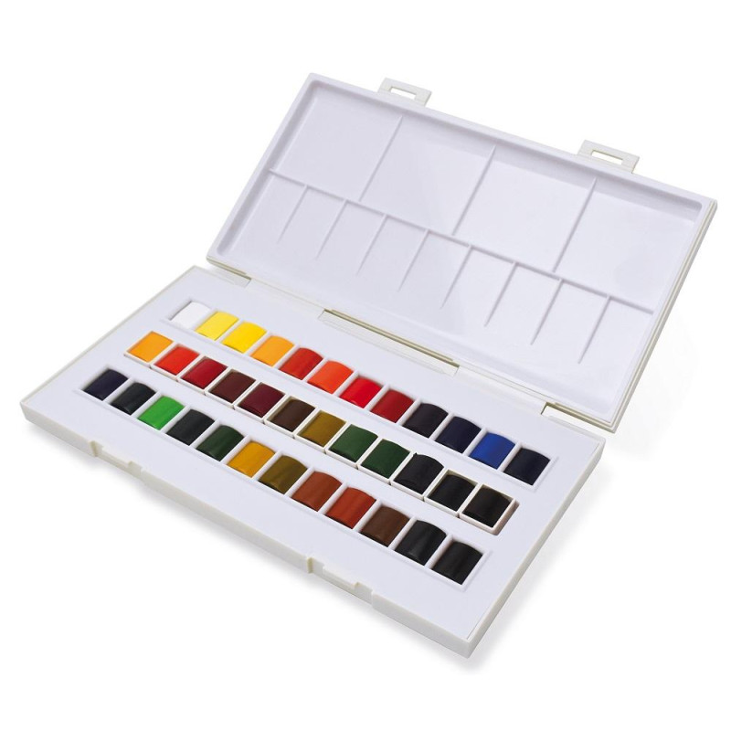 Boîte de voyage 36 couleurs en ½ godets La petite aquarelle Sennelier