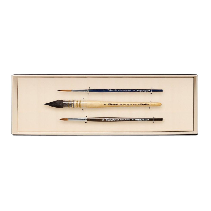 Kit Eugen Gorean de 3 pinceaux aquarelle Tintoretto