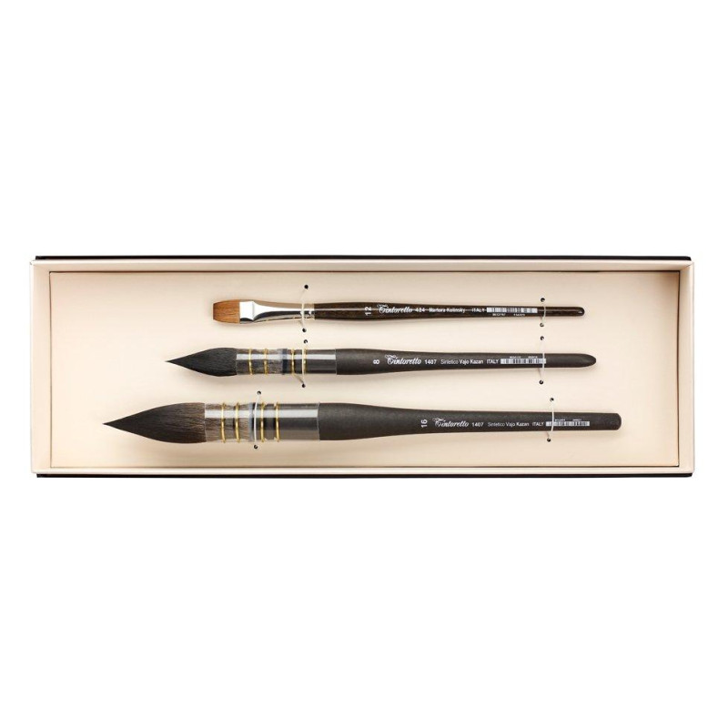 Kit Jan Min de 3 pinceaux aquarelle Tintoretto