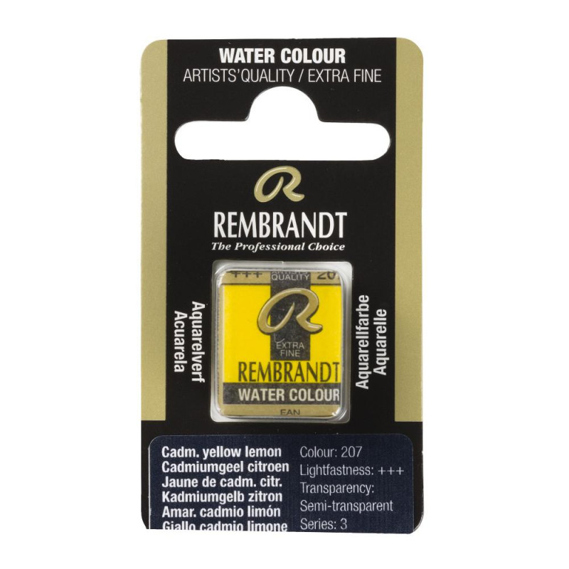Jaune de cadmium citron - Aquarelles 1/2 Godet Rembrandt