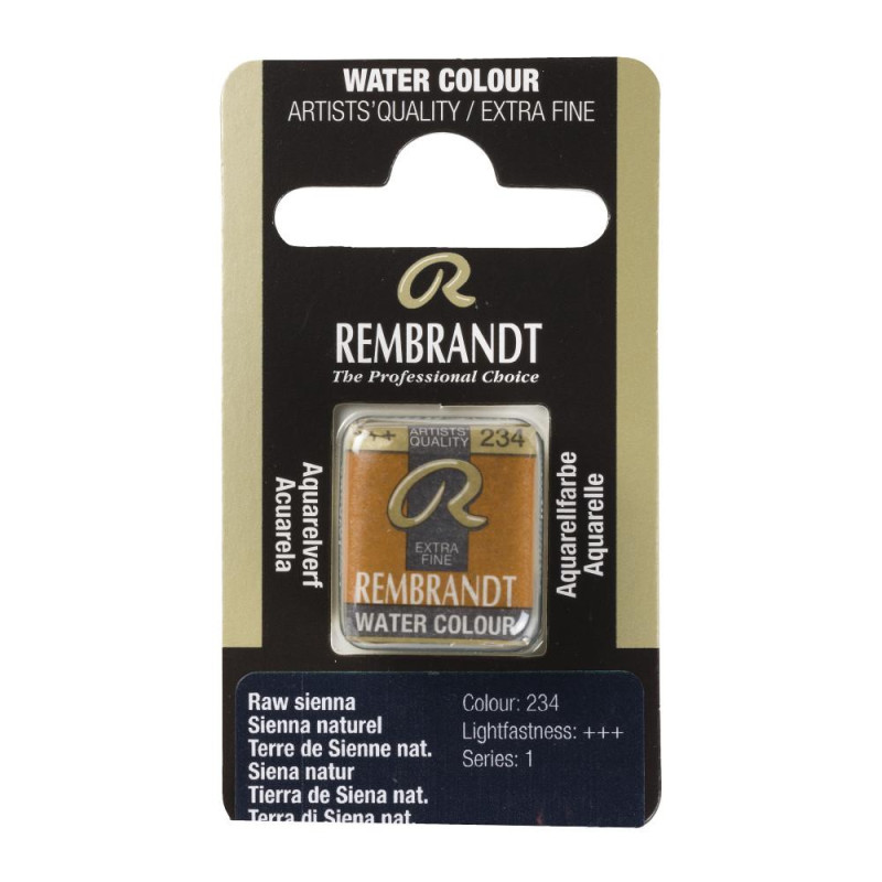 Terre de Sienne naturelle - Aquarelles 1/2 Godet Rembrandt