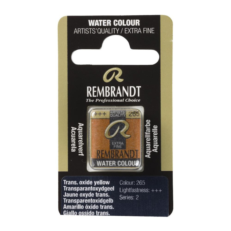 Jaune oxyde transparent - Aquarelles 1/2 Godet Rembrandt