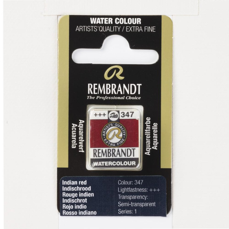 Rouge indien - Aquarelles 1/2 Godet Rembrandt