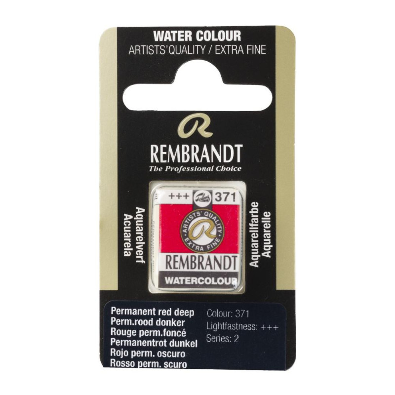 Rouge permanent foncé - Aquarelles 1/2 Godet Rembrandt