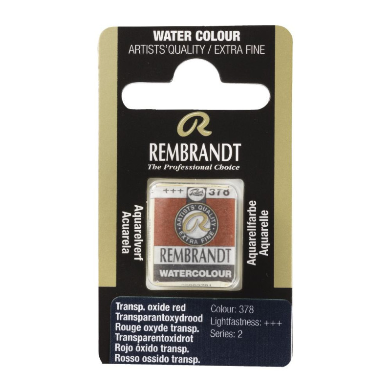 Rouge oxyde transparent - Aquarelles 1/2 Godet Rembrandt