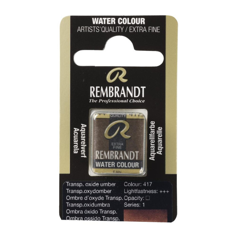 Ombre oxyde transparent - Aquarelles 1/2 Godet Rembrandt