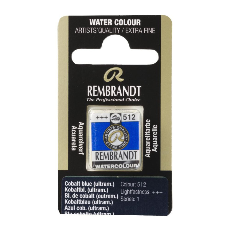 Bleu de cobalt outremer - Aquarelles 1/2 Godet Rembrandt
