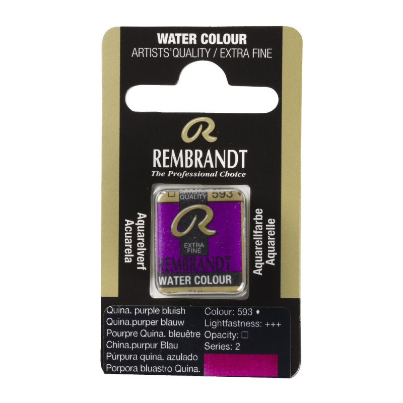Pourpre bleu quinacridone - Aquarelles 1/2 Godet Rembrandt
