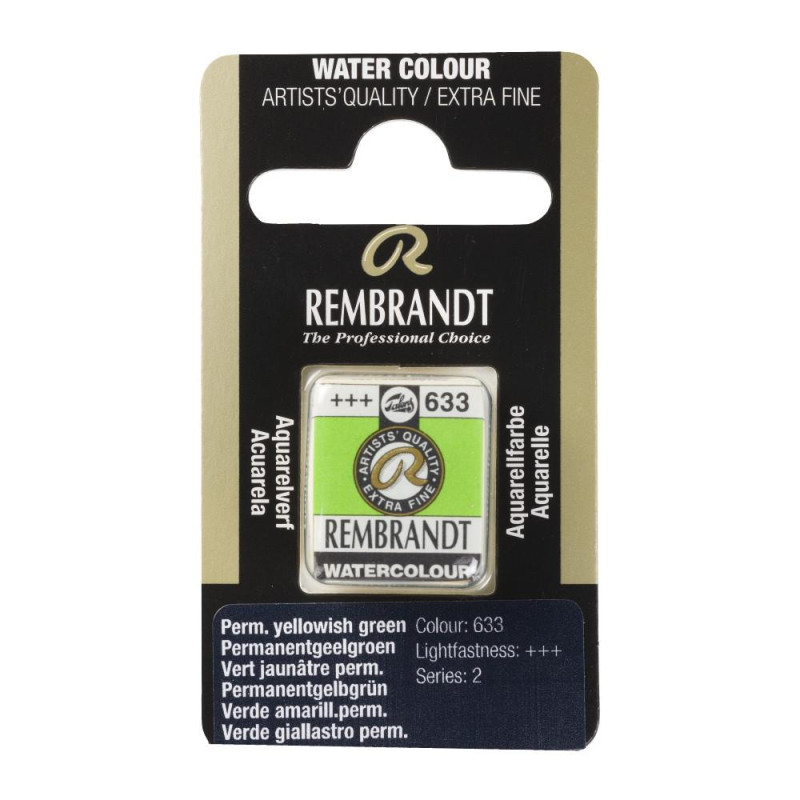 Vert jaune permanent - Aquarelles 1/2 Godet Rembrandt