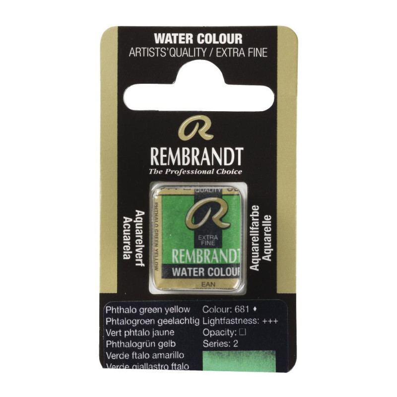 Vert phtalo jaune - Aquarelles 1/2 Godet Rembrandt