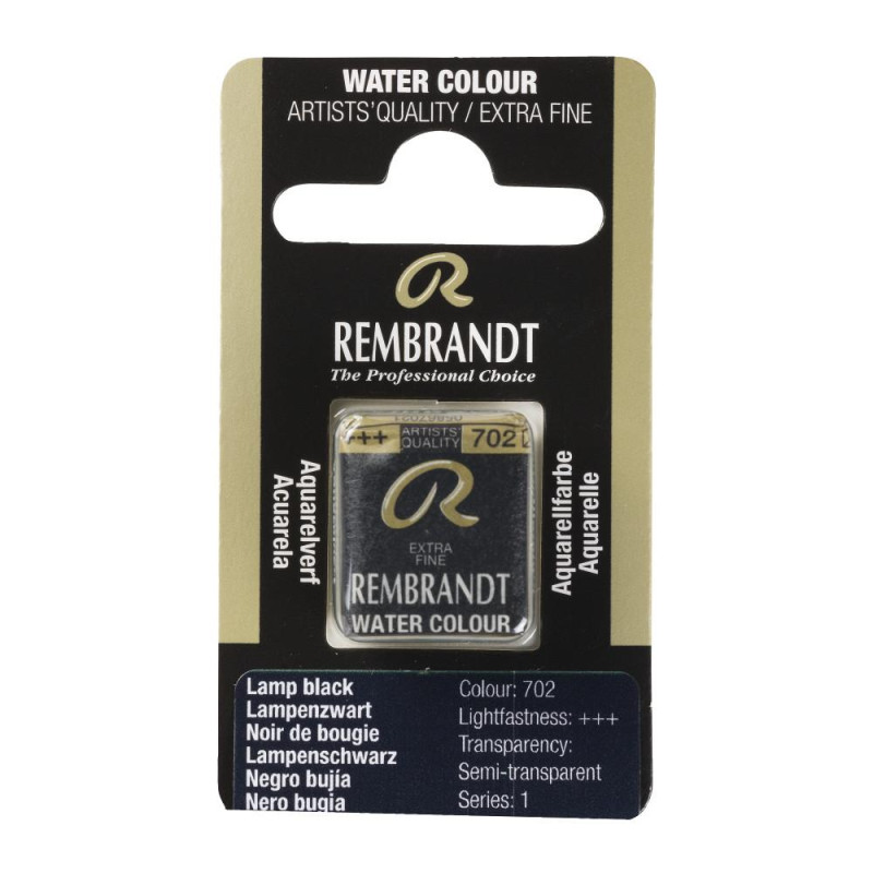 Noir de bougie - Aquarelles 1/2 Godet Rembrandt