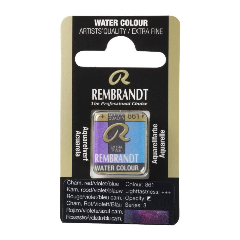 Caméléon rouge violet bleu - Aquarelles 1/2 Godet Rembrandt