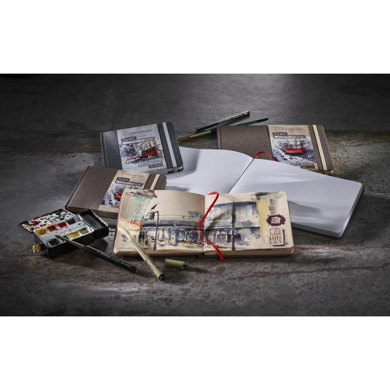 Toned Watercolour book Hahnemühle beige A6 paysage 200g 60 pages grain fin