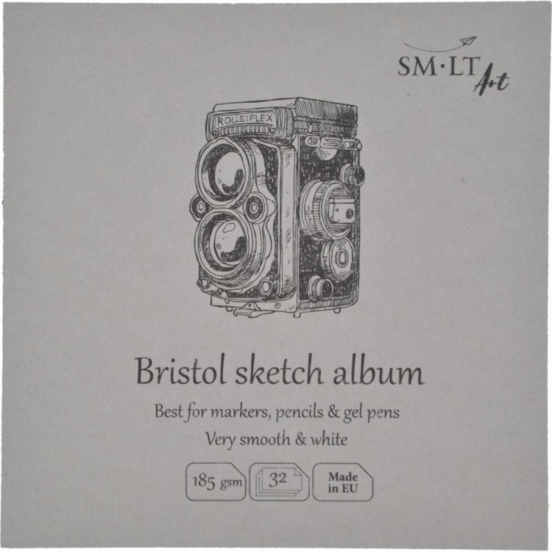 SM-LT Livre De Dessin Carré 180° - Noir - 14x14 Cm - 32 Feuilles