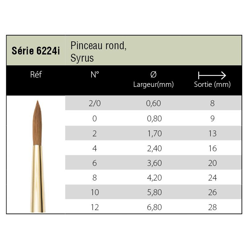 Pinceau aquarelle Syrus rond Isabey série 6224i n°10