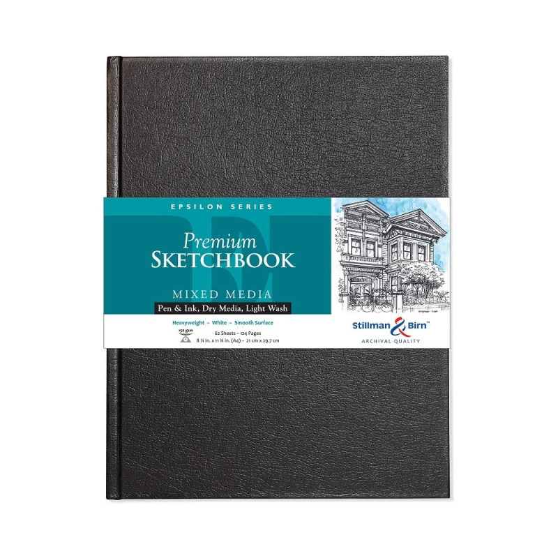 Carnet cartonné Stillman & Birn Epsilon 29,7x21 62f 150g blanc satiné