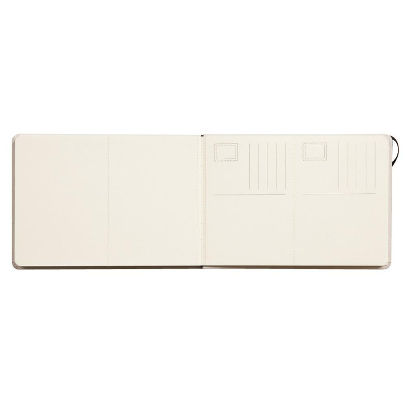 Carnets cousu 21x14,8cm Étival entoilé gris clair 300g grain fin 24F + 8  cartes postales préimprimés