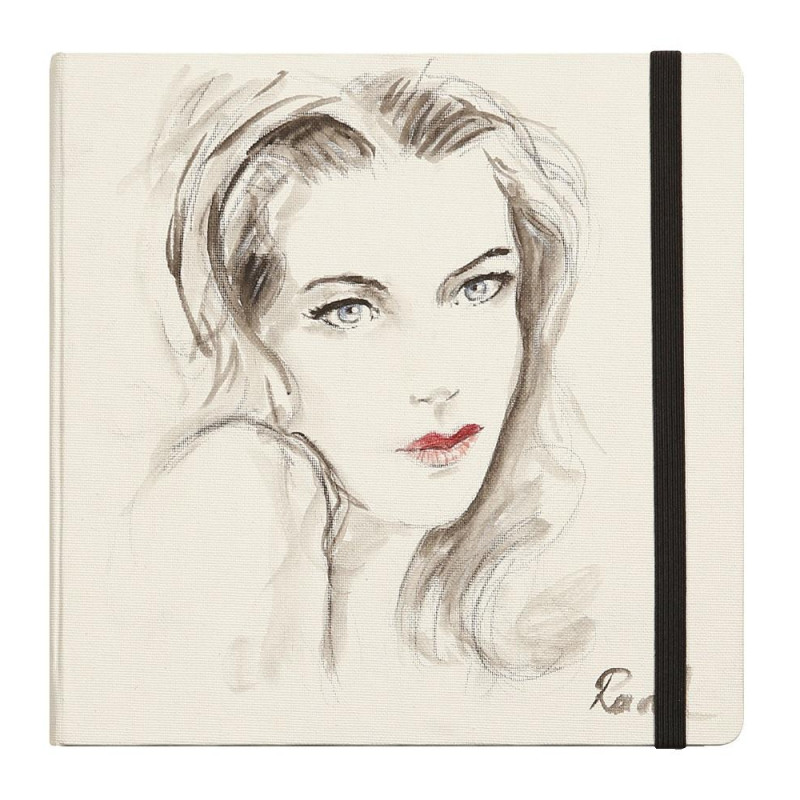 Carnets cousu 21x16cm Fontaine entoilé blanc 300g satiné 24F + 4F de papier buvard 200g