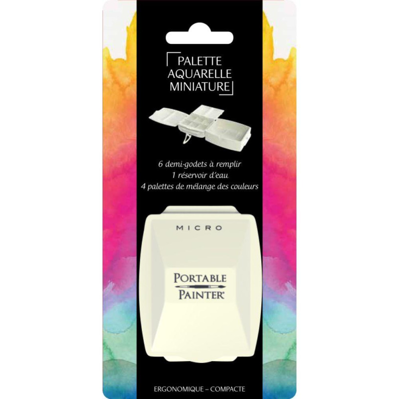 Palette aquarelle miniature de voyage Micro portable painter 6 ½ godets