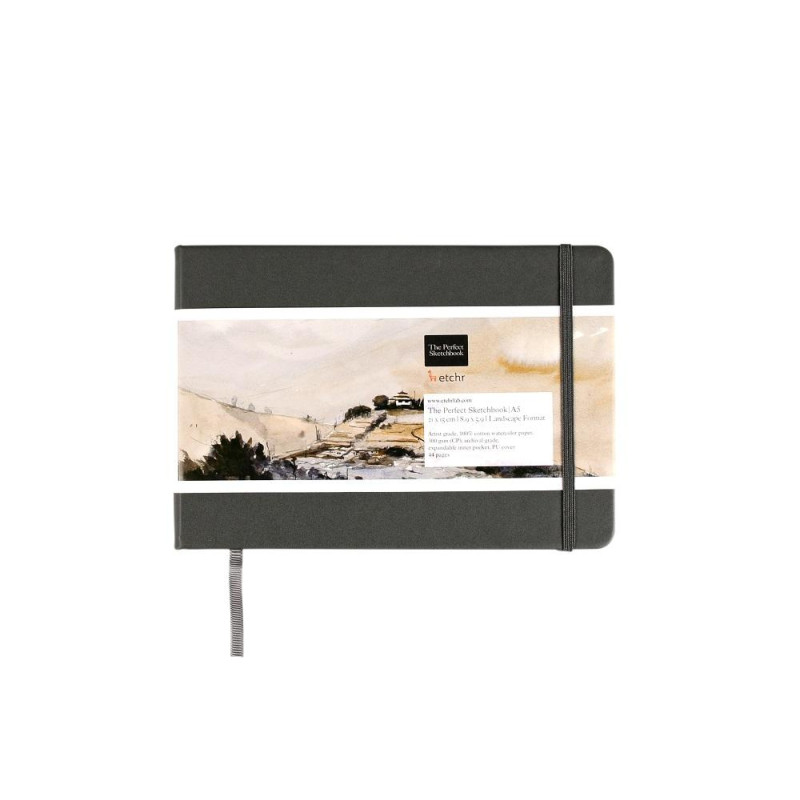 The Perfect Sketchbook A5 300g 100% coton 44 pages grain fin format paysage Etchr Lab