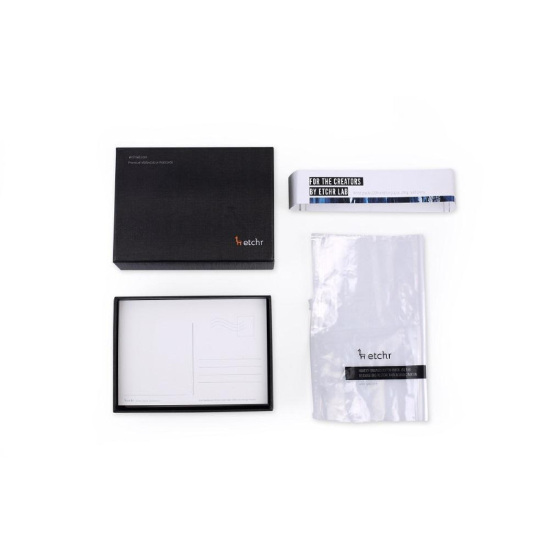 Boîte de 100 cartes postales pour aquarelle 230g 100% coton grain fin Etchr Lab