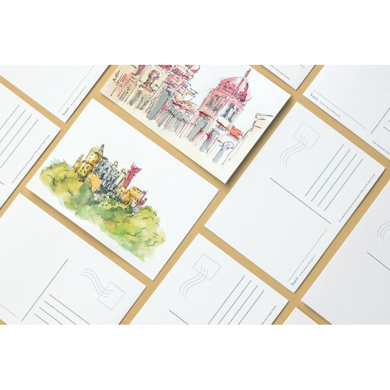 Boîte de 100 cartes postales pour aquarelle 230g 100% coton grain fin Etchr Lab