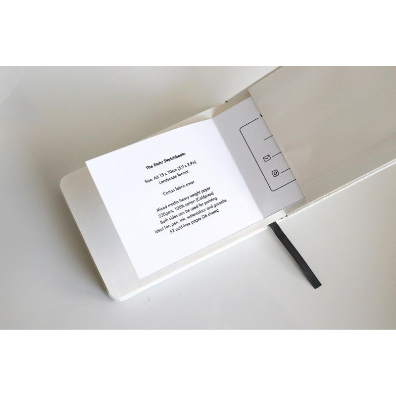 Sketchbook A6 230g 100% coton 52 pages grain fin format paysage Etchr Lab