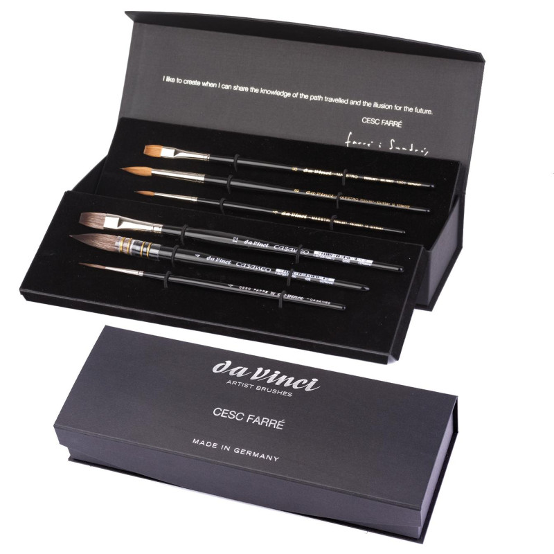 Coffret de 6 pinceaux aquarelle Cesc Farré par Da Vinci