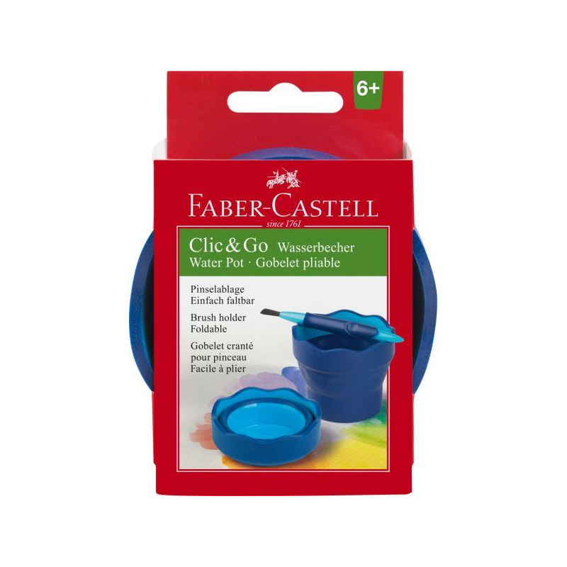 Gobelet à eau pliable bleu Clic and go Faber-Castell Ø 97 mm