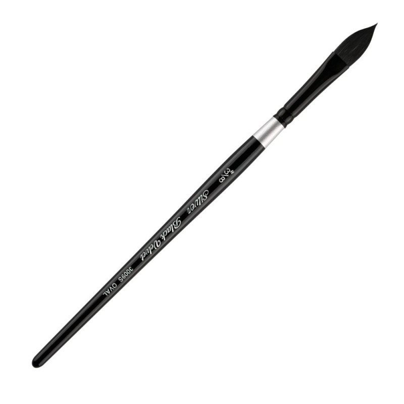 Pinceau ovale wash Black Velvet série 3009S Silver n°3/8''