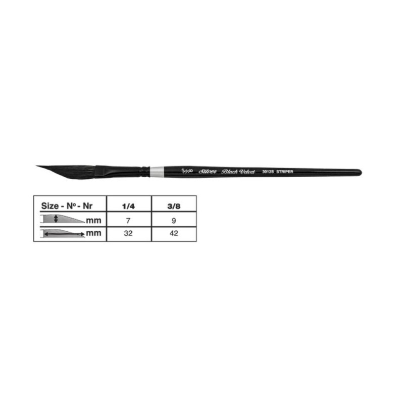 Pinceau épée Black Velvet série 3012S Silver n°1/4''
