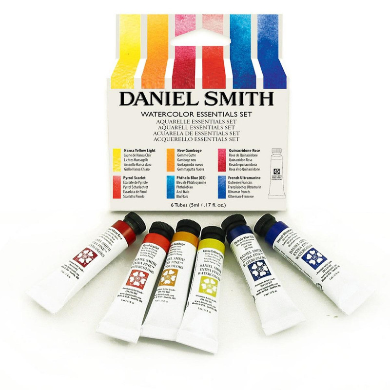 « Les essentielles » set d'introduction de 6 tubes 5ml d'aquarelle extra-fine Daniel Smith