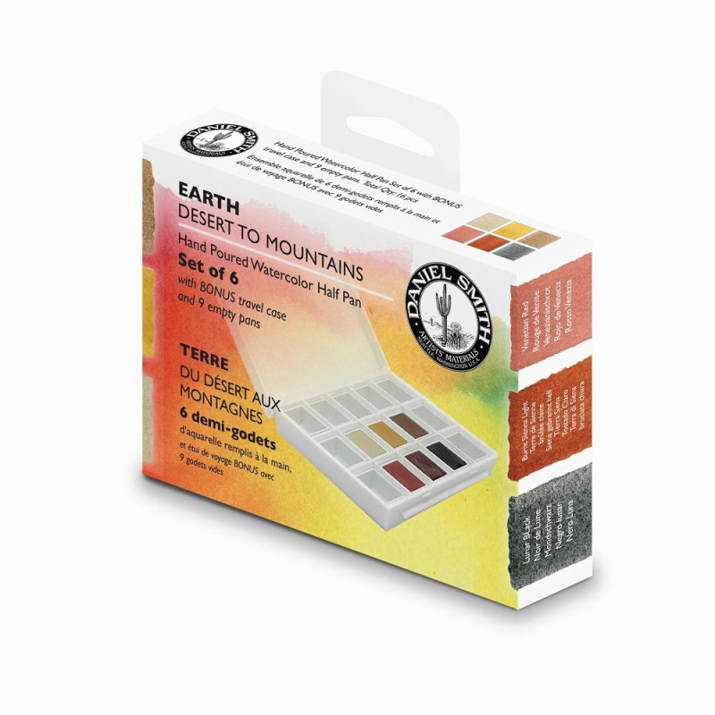Coffret de voyage Earth de 6 ½ godets d'aquarelle extra-fine Daniel Smith