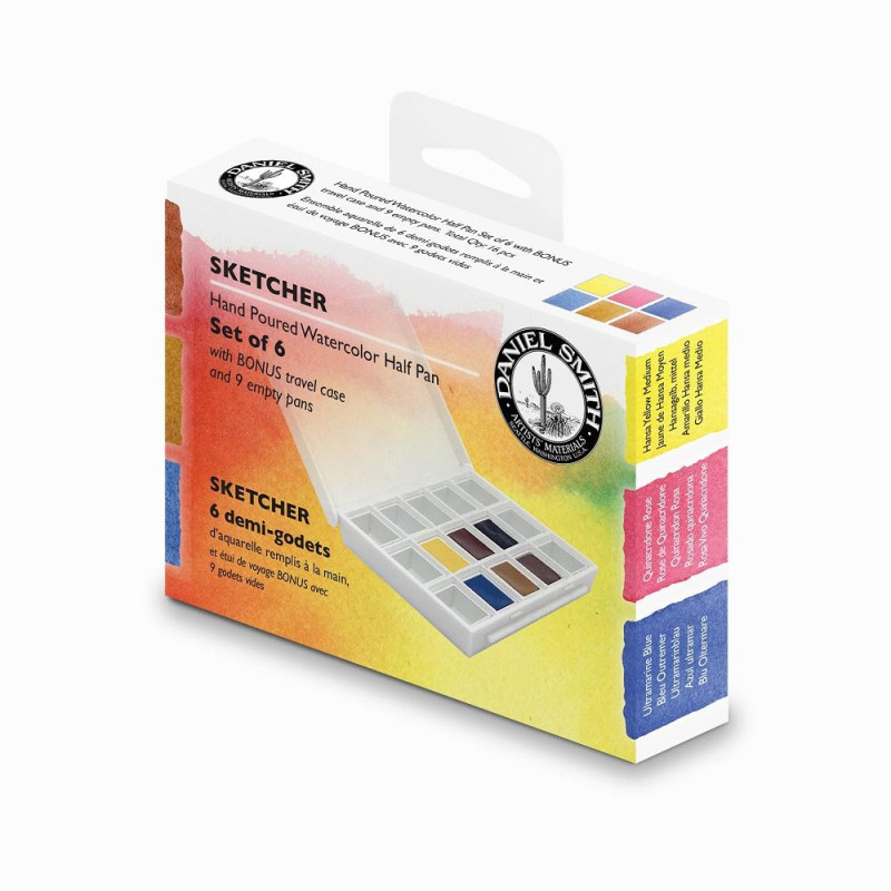 Coffret de voyage Sketcher de 6 ½ godets d'aquarelle extra-fine Daniel Smith
