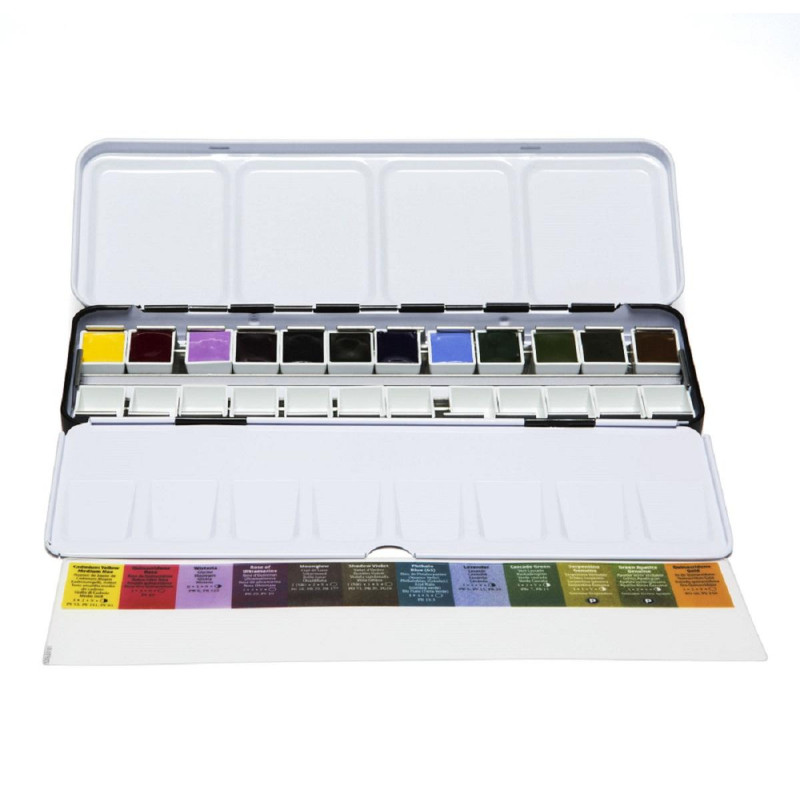 Coffret métal Couleurs d'inspiration de 12 ½ godets d'aquarelle extra-fine Daniel Smith + 12 espaces libres