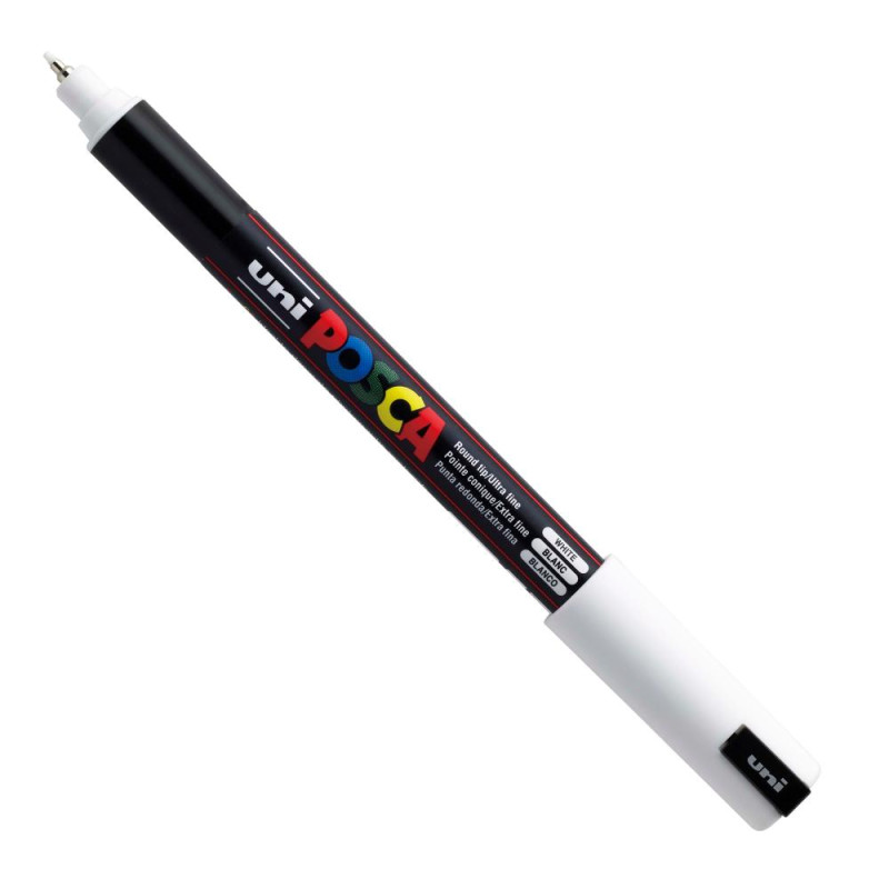 Marqueur Blanc Posca pointe extra-fine calibrée 0,7 mm PC1MR Uni