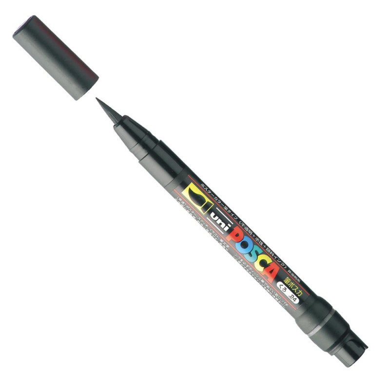 Marqueur pinceau Noir Posca pointe pinceau souple 1 à 10 mm  PCF350 Uni
