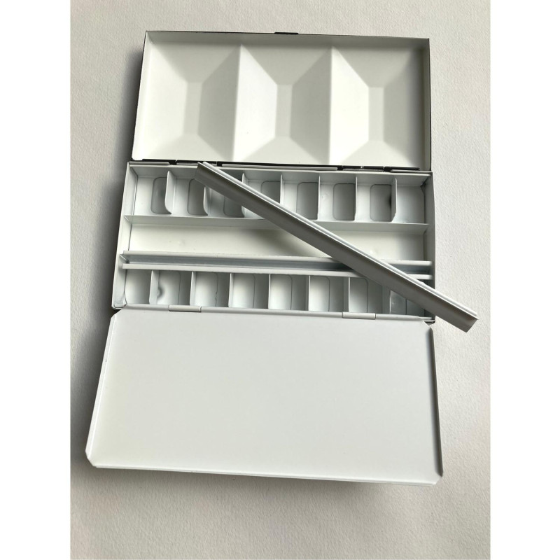 Coffret aquarelle vide en métal laqué 16 ½ godets Fome