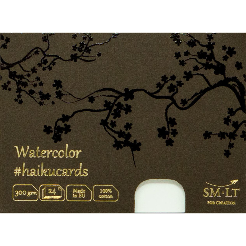 Cartes aquarelle 100% coton Haïku SMLT 300g 24 cartes grain fin 10,6x14,7