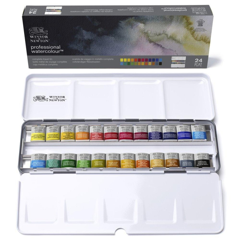 Boîte métal « Sketcher » Winsor & Newton 24  1/2 godets 