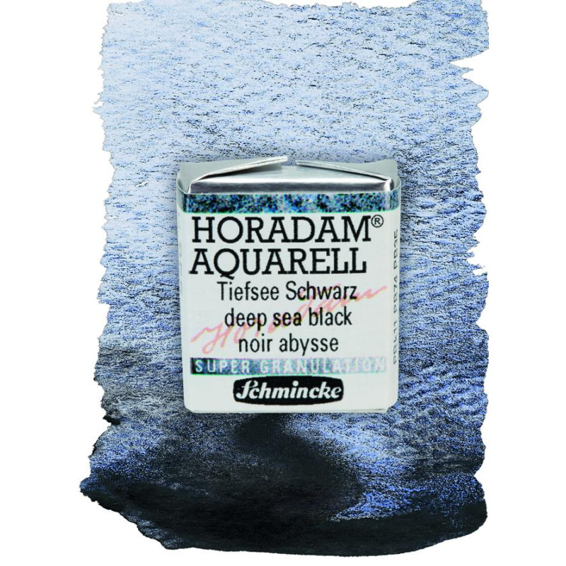 Abysse noir - aquarelle super-granuleuse ½ Godets Schmincke Horadam