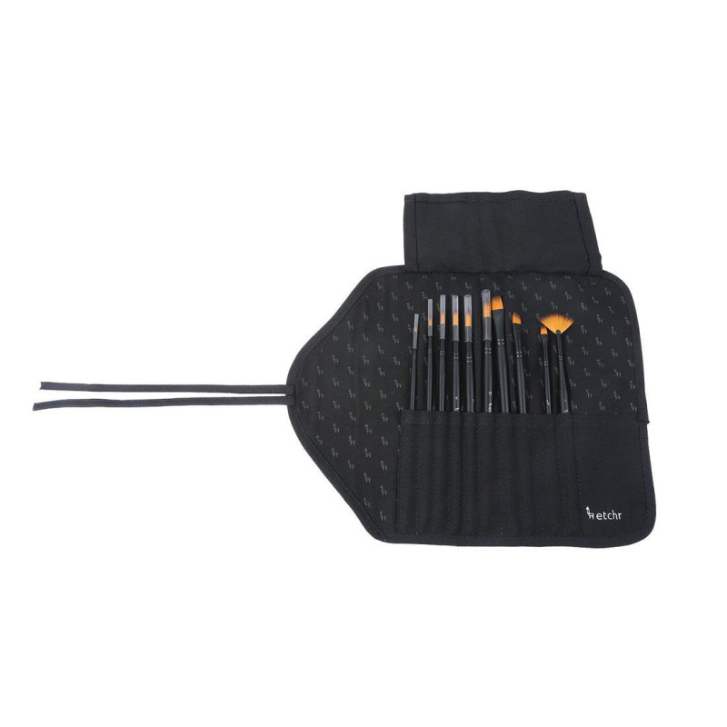Trousse de 10 pinceaux synthétiques essentiels Etchr