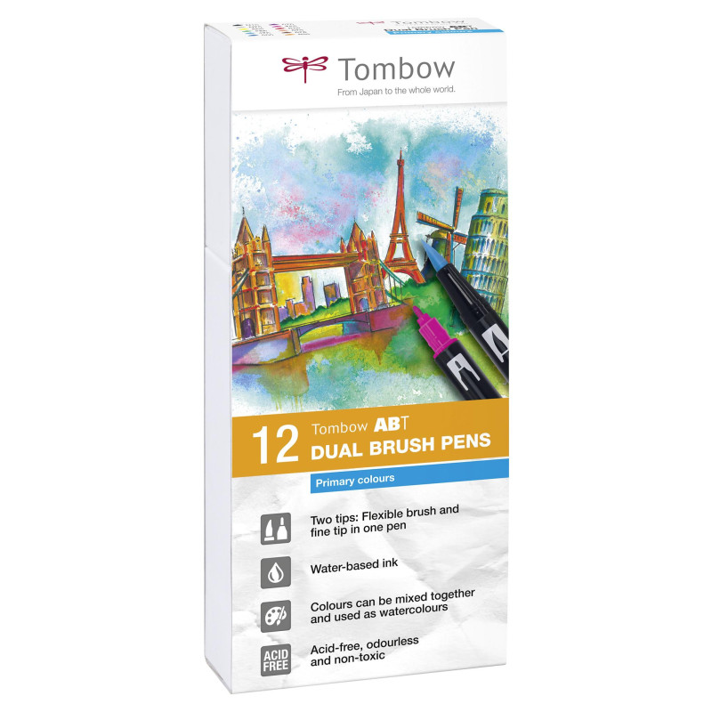 Coffret feutres ABT 12 couleurs primaires Tombow