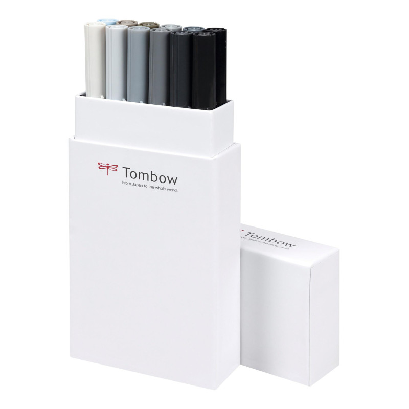 Coffret feutres ABT 12 couleurs grises Tombow