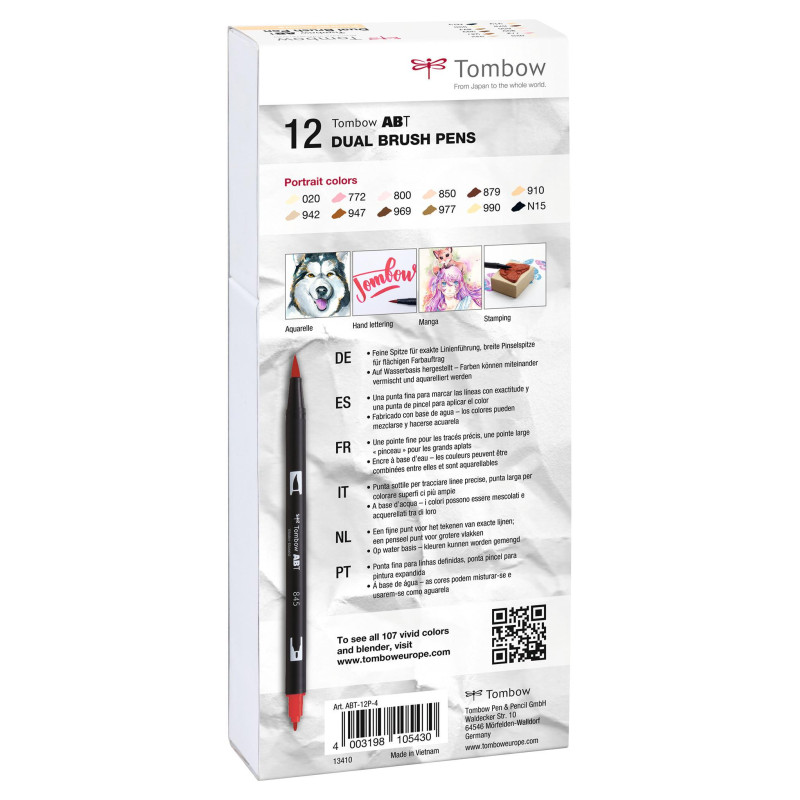 Coffret feutres ABT 12 couleurs portraits Tombow