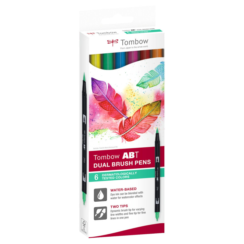 Coffret feutres ABT 6 couleurs bonbons Tombow