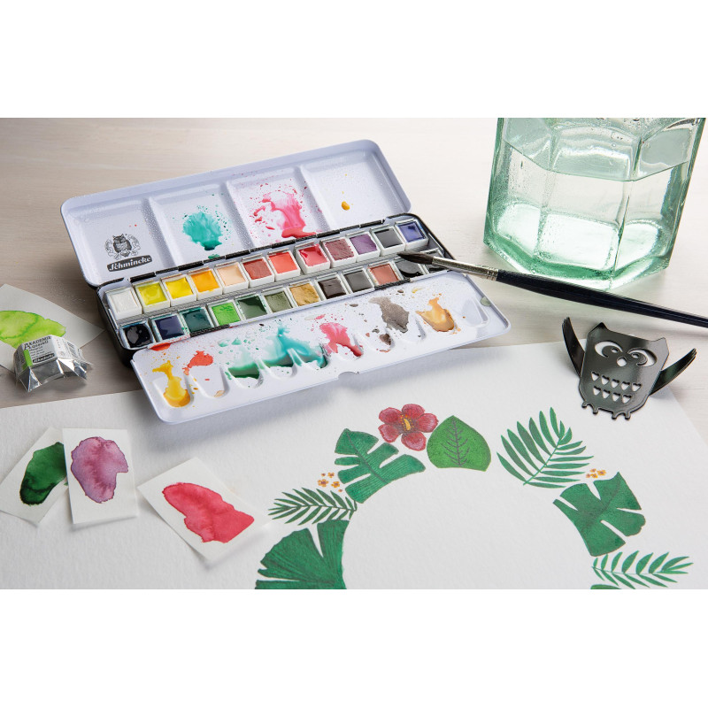 Boîte métal Schmincke Akademie Aquarell 241/2 godets