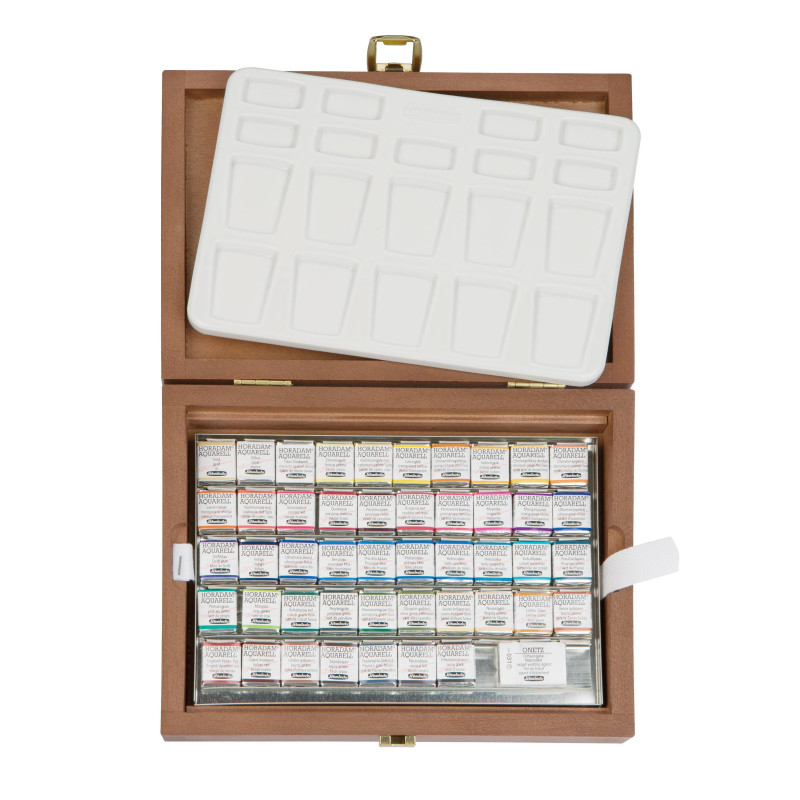 Coffret bois Schmincke Horadam Aquarell 481/2 godets