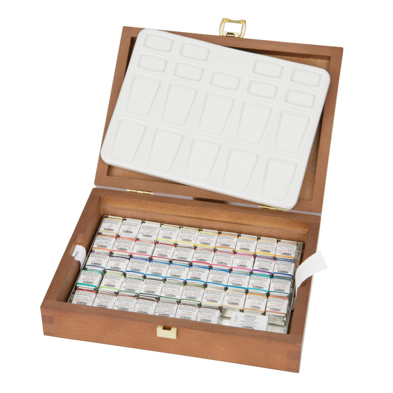 Coffret bois Schmincke Horadam Aquarell 481/2 godets