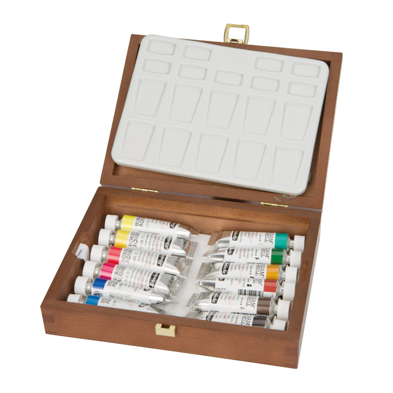 Coffret bois Schmincke Horadam Aquarell 12 tubes de 15 ml